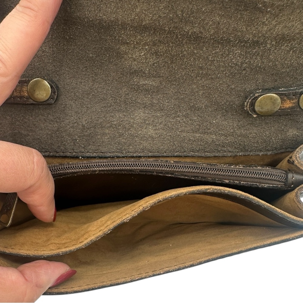 Patricia Nash Torri Crossbody Purse Distressed Brown Leather - Picture 8 of 8